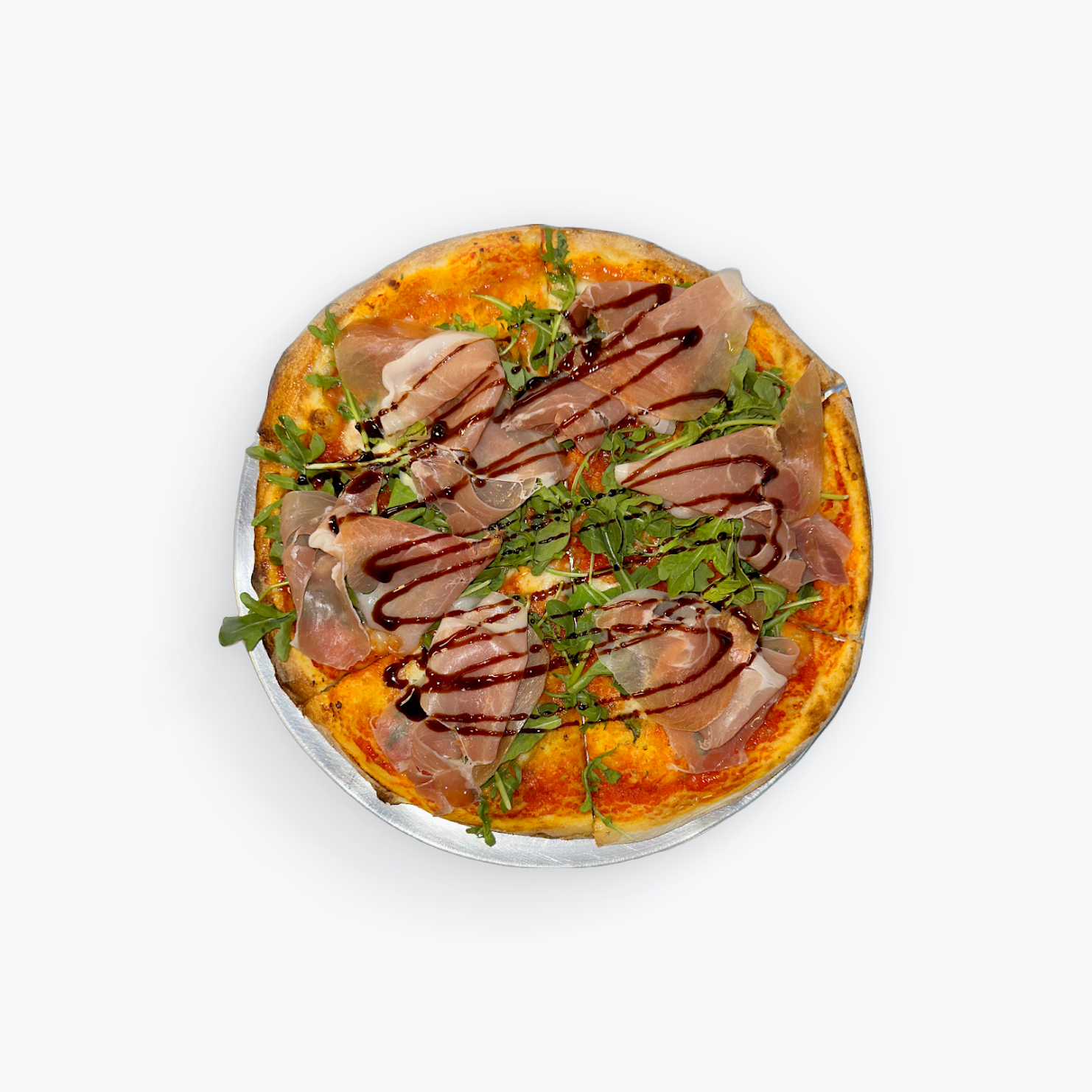 Pizza Post Prosciutto and Arugula pizza